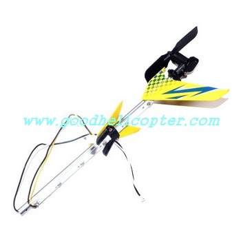 dfd-f162 helicopter parts yellow color tail set (tail big boom + tail motor + tail motor deck + tail blade + LED bar + yellow color tail decoration set) - Click Image to Close